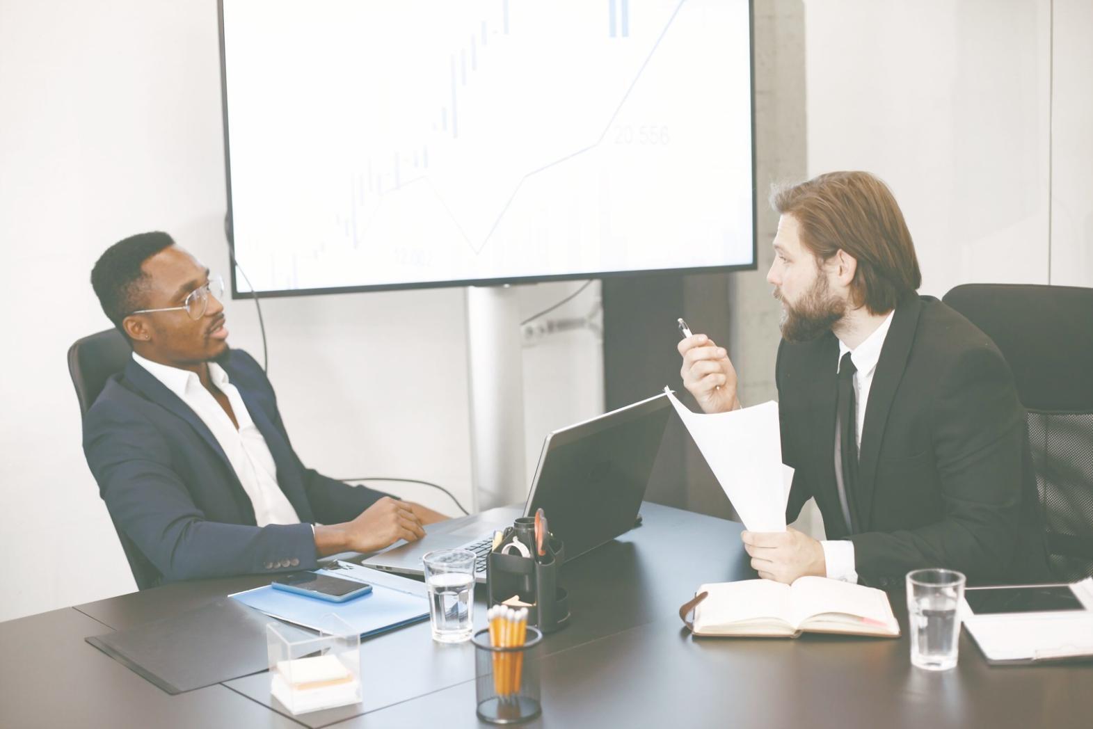 Technology company workspace with collaborative project management